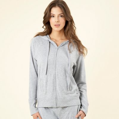 Grey long sleeve hooded night top