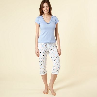 Presence Cream cropped pyjama trousers and t-shirt set