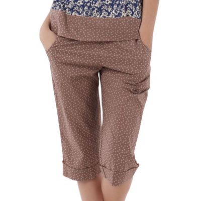 Taupe spotted cropped trousers                                                                                                  
