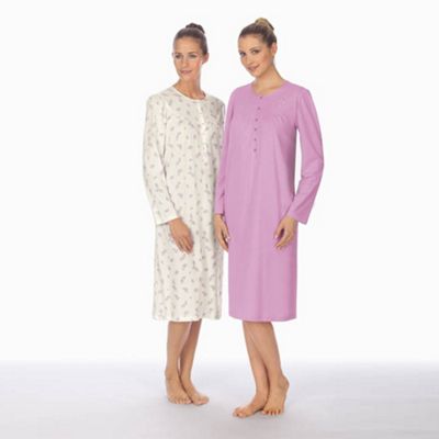 Pack of two long sleeved nightdresses                                                                                           