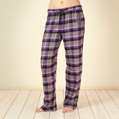 Purple brushed checked pyjama bottoms