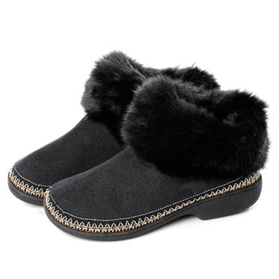 Black suedette booties
