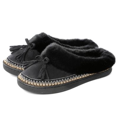Black 'Pillowstep' Suedette Moccasins