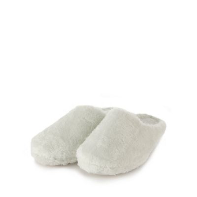 Cream Faux Fur Mule Slippers