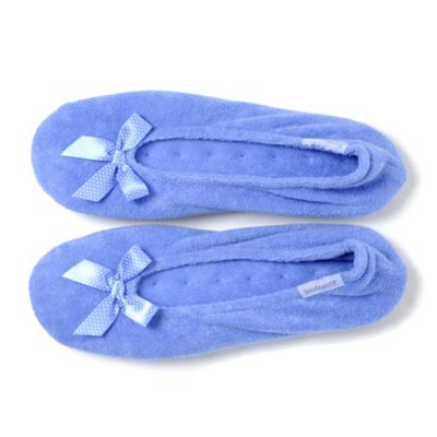 Blue Stretch Fleece Ballet Slippers