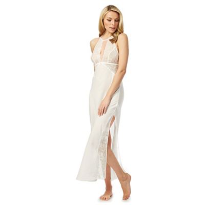 Ivory bridal embellished night dress
