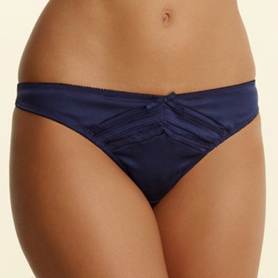 Navy pleat detail thong
