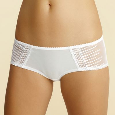White droplet embroidered shorts