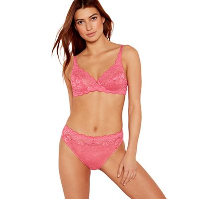 Bright pink Amourette 300 lace non padded bra