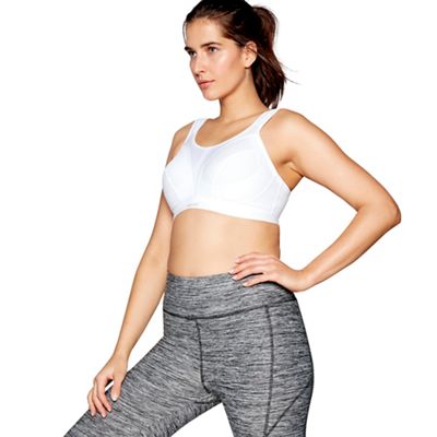 White fuller cup sports bra