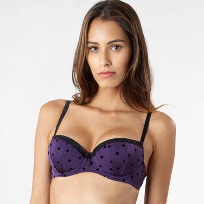 Purple spotted balcony bra