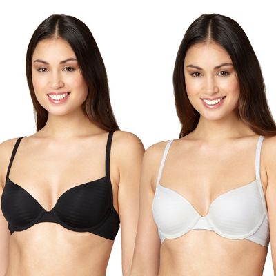 Pack of two shadow stripe t-shirt bras