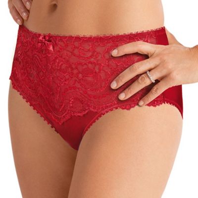 Red flower lace midi brief