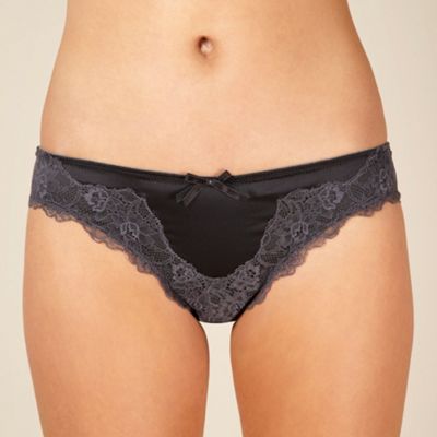 Grey satin brazilian briefs                                                                                                     
