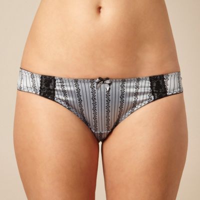 Silver dotted satin brief                                                                                                       