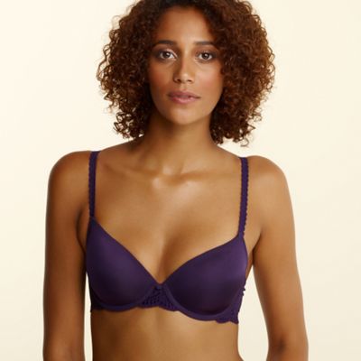 Purple embroidered wing t-shirt bra