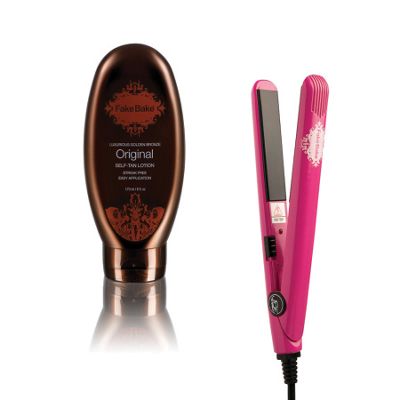 Fake Bake Self tanning lotion and mini hair straightener