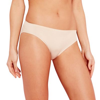 Natural invisible satin high leg briefs                                                                                         