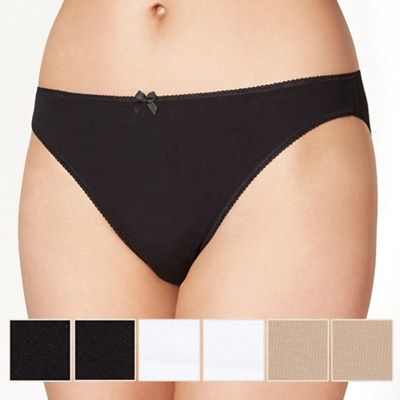 Pack of five multicoloured high leg briefs                                                                                      