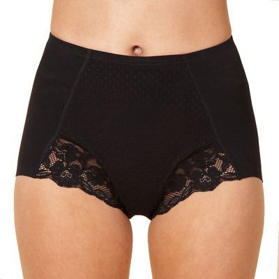 Black high waisted low leg shaper briefs