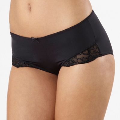 Black lace trim midi briefs                                                                                                     
