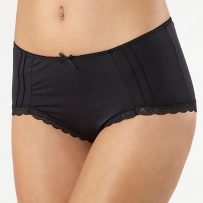 Black microfibre midi briefs                                                                                                    