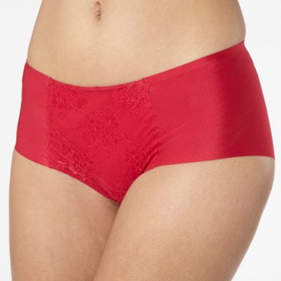 Red lace and satin Invisible shorts