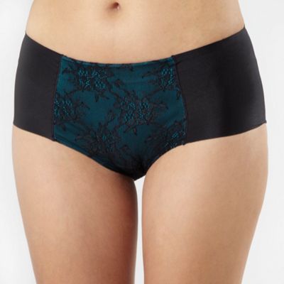Black lace and satin Invisible shorts