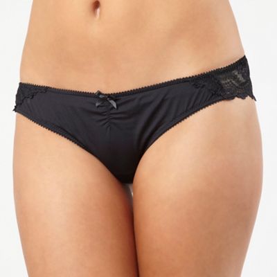 Pack of three black and white lace brazilian briefs                                                                             