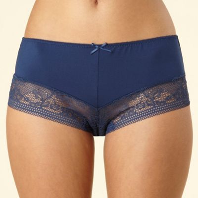 Navy lace trim shorts