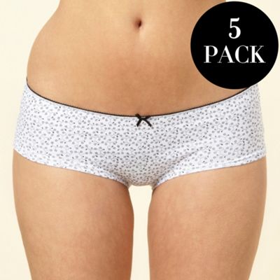 Pack of five black dotty floral shorts