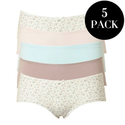 Pack of five aqua low rise shorts