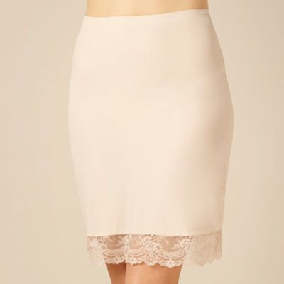 Natural lace trimmed 'Invisible' half slip                                                                                      