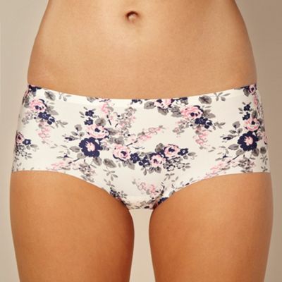 White floral shorts