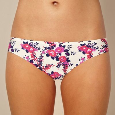 White floral lace brazilian briefs