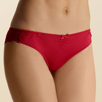 Red lace back brazillian briefs