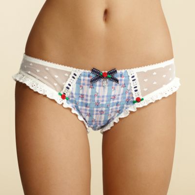 Cream 'Daisy Duke' print hipster briefs