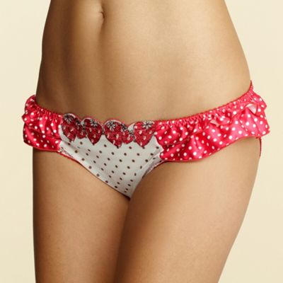 Red strawberry embroidered hipster briefs �6.40