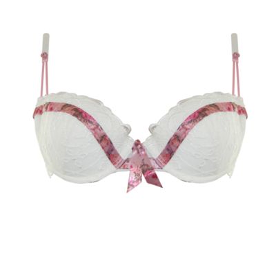 White Broderie Anglaise balcony bra