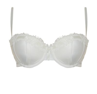 Ivory bridal satin balcony bra