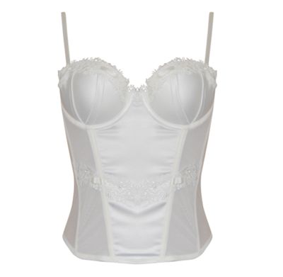 Ivory bridal satin basque