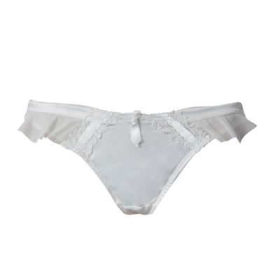 Ivory bridal satin thong