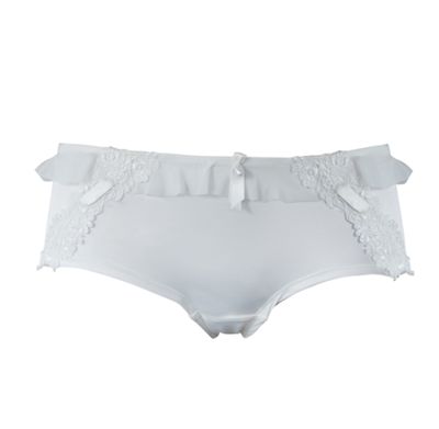 Ivory bridal satin shorts
