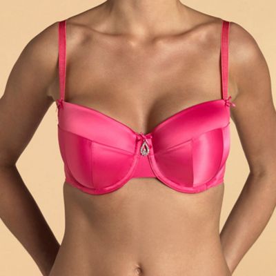 Pink Droplet balcony bra D-G