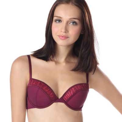 Dark red Surrender chiffon lace t-shirt bra