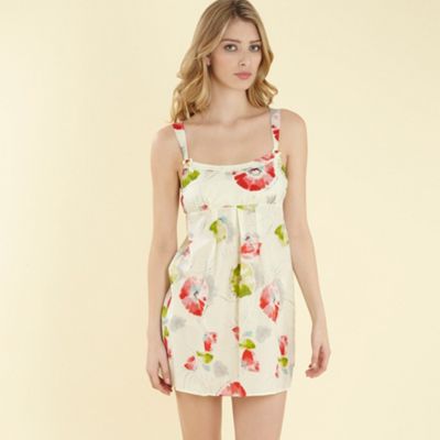 Green floral silk mix chemise