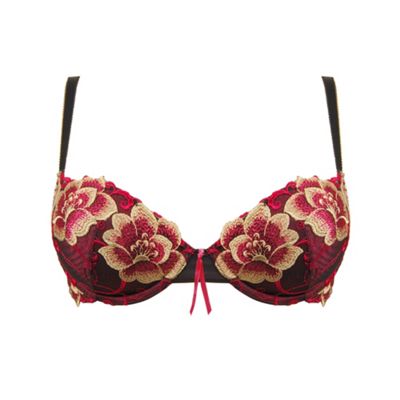 Dark red Bordeaux balcony bra
