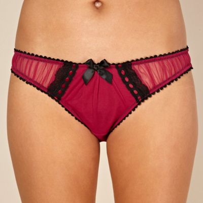 Pink ruched mesh briefs