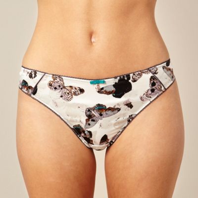 Grey butterfly printed hipster briefs