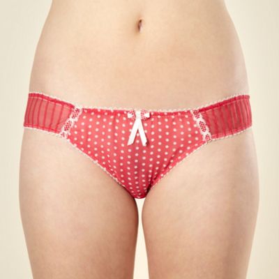 Bright red spotted ribbon hipster briefs